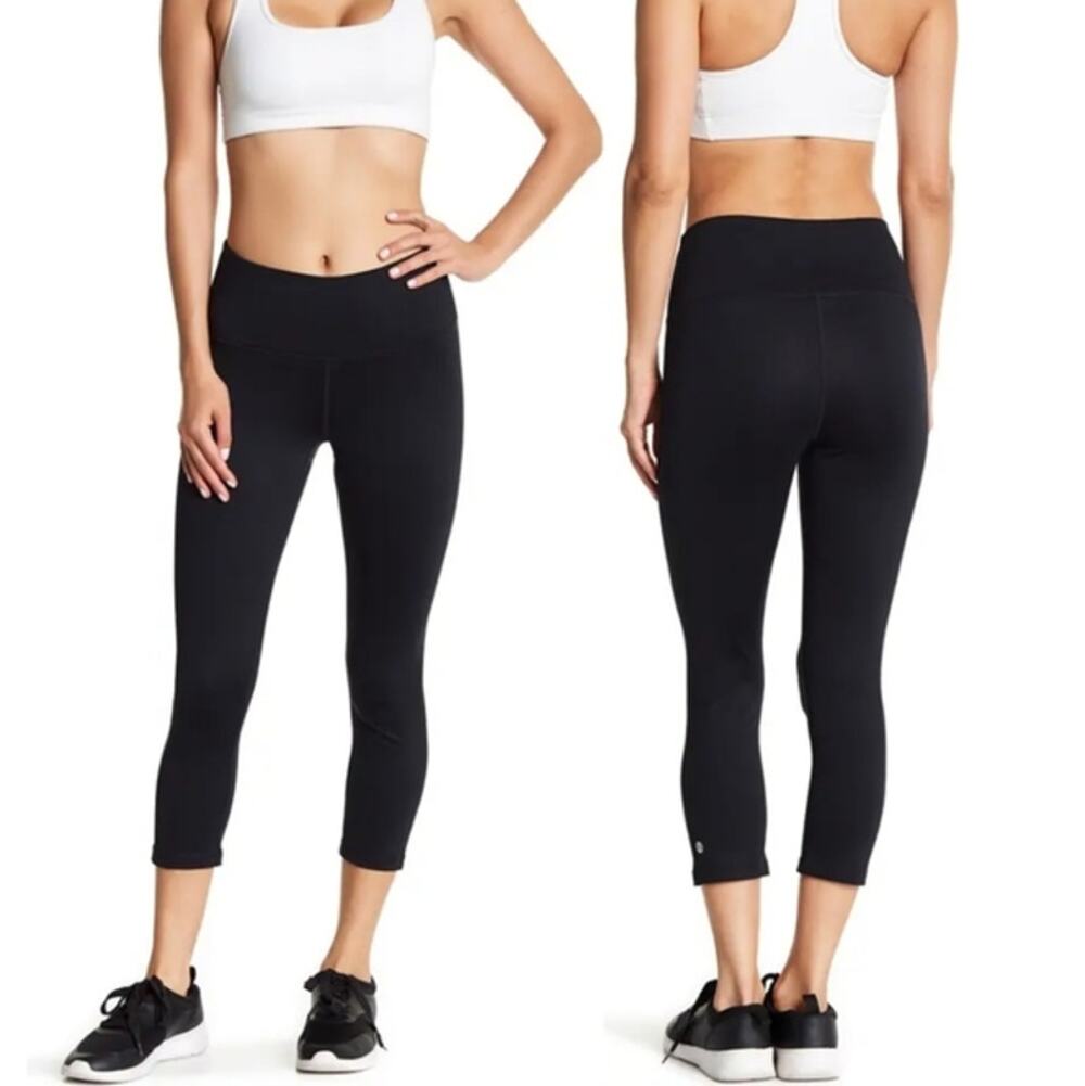 Z by Zella Womens Black High Waist Daily Crop Leggings Inside Pocket Small